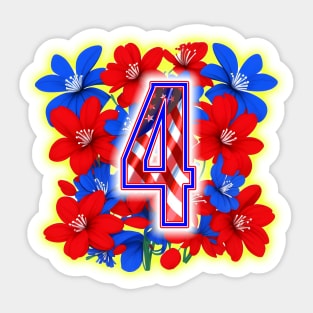 Blooming 4th of July Sticker